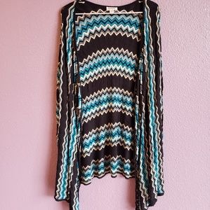 Long open front sweater cardigan